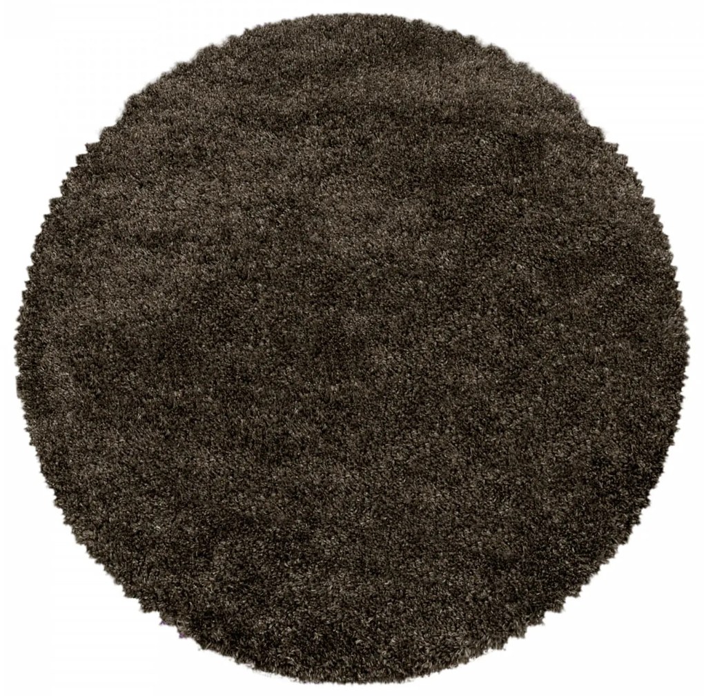 Dywan shaggy Fluffy Super Soft brązowy 160 cm x 160 cm  koło