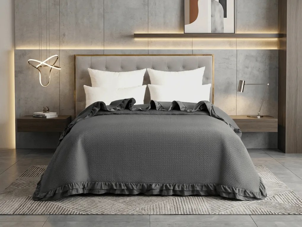 Narzuta na łóżko MONTEGO, ciemnoszara Rozmiar: 170 x 210 cm