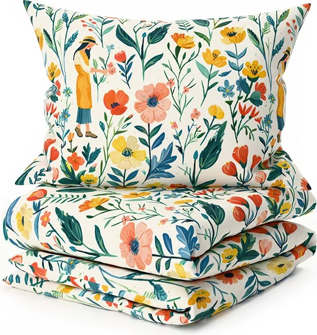 PrzytulneMieszkanie.pl PrzytulneMieszkanie.pl Bawełniana pościel FLOVINA POLY kolorowa Rozmiar pościeli: 2 szt 70 x 90 cm | 200 x 220 cm