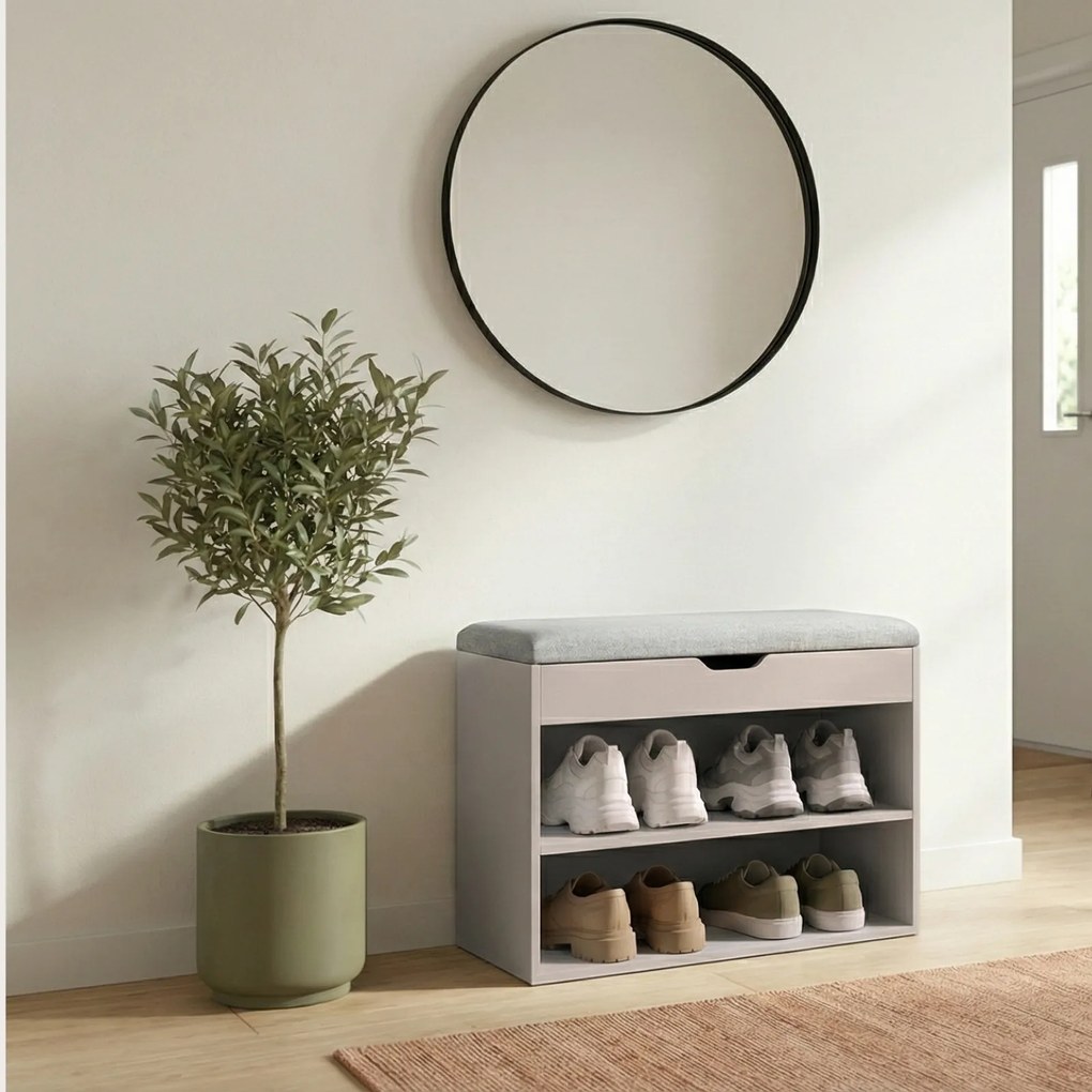 Szafka na buty z siedziskiem LEVA, 60 x 30 x 47 cm