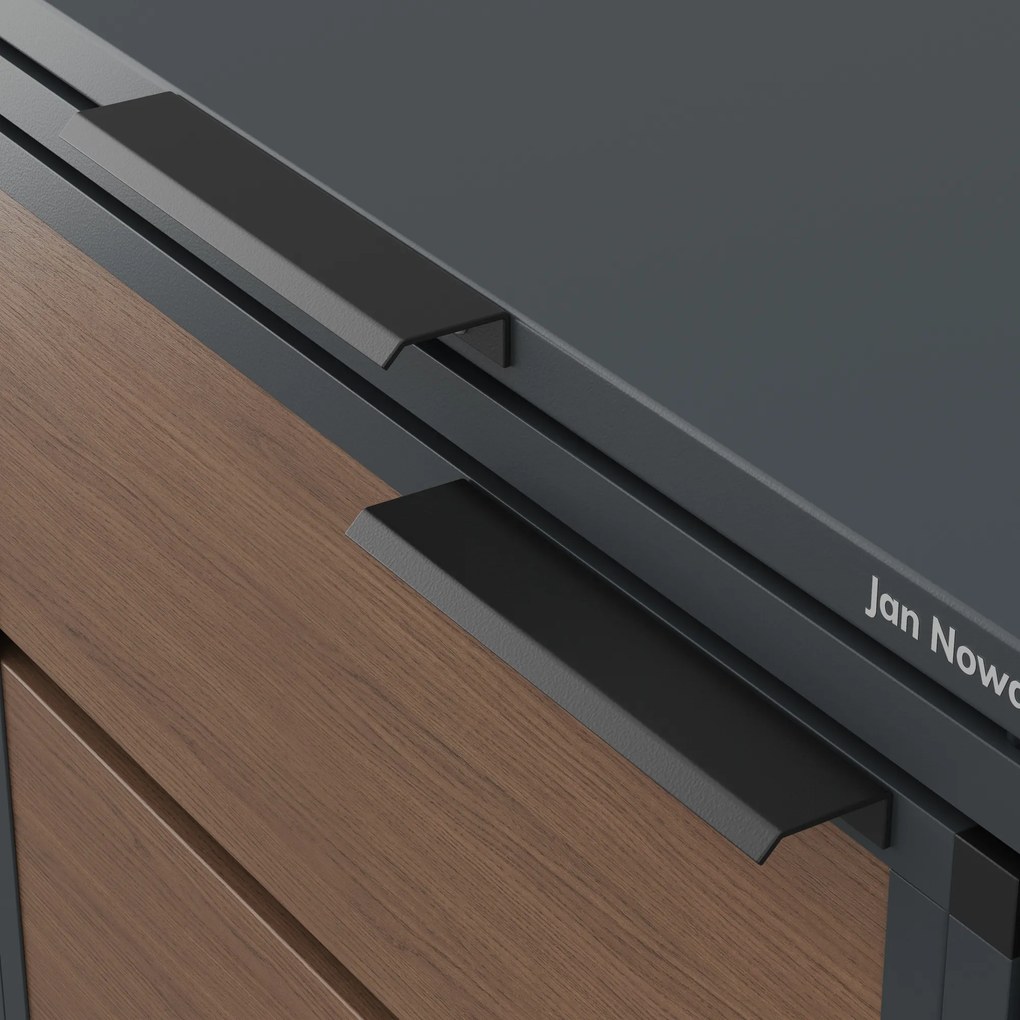 Zabudowa śmietnikowa 120L dwukomorowa, antracyt - orzech