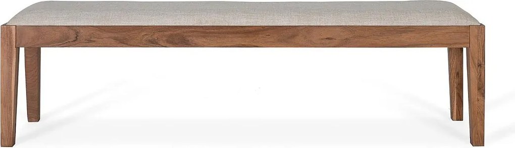 Banc en bois d'acacia masyw recuvert de tissu