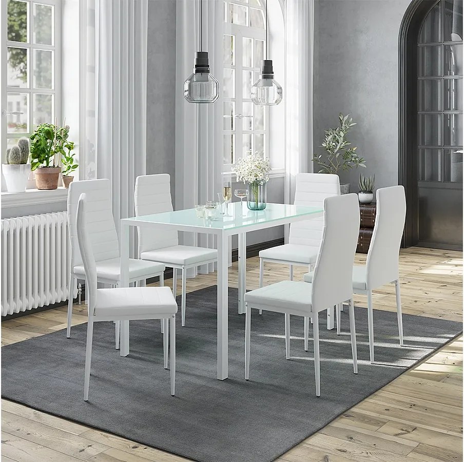 Zestaw do jadalni biały 120x75x70 grand