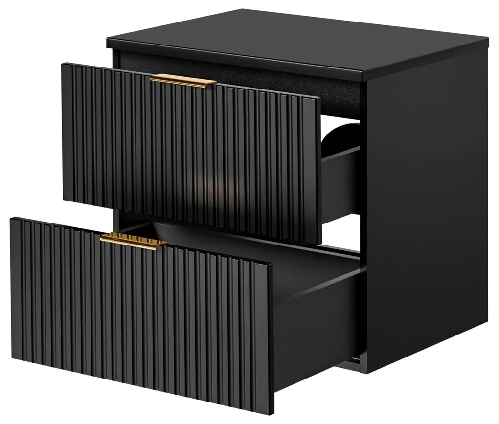 Szafka podumywalkowa czarna mat 60 x 46 cm ASTROS Black z blatem