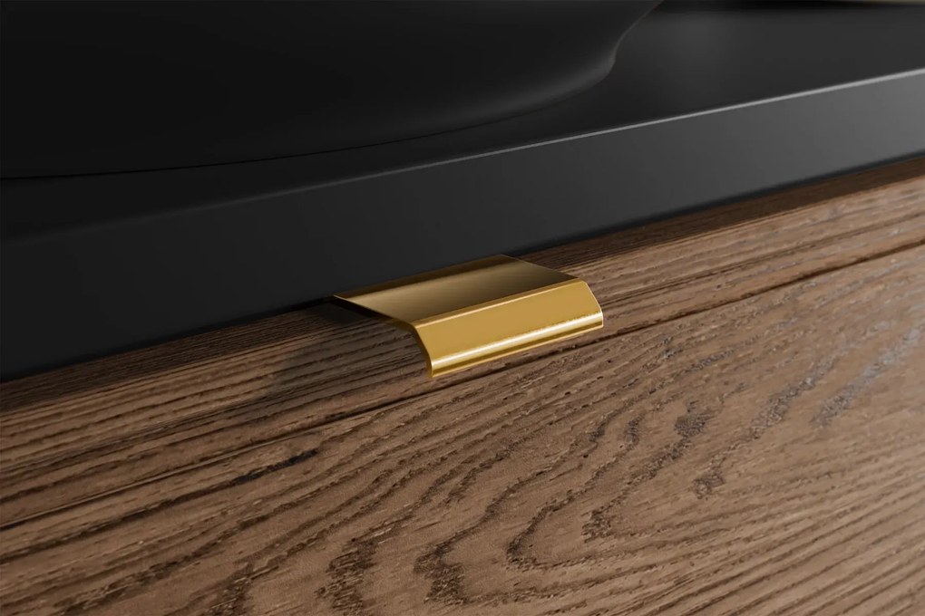 Szafka pod umywalkę nablatową TALIA CASELLA 2S 60cm dąb casella/czarny mat z blatem COMAD