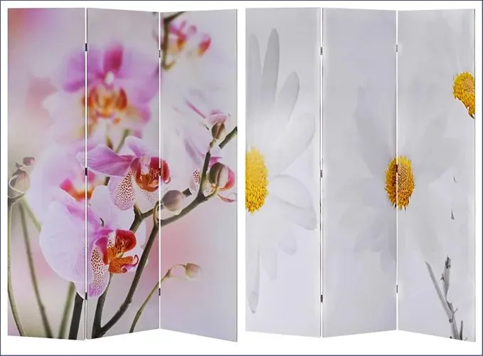 Kolorowy parawan w kwiaty - Folken 3X 217 x 170 cm