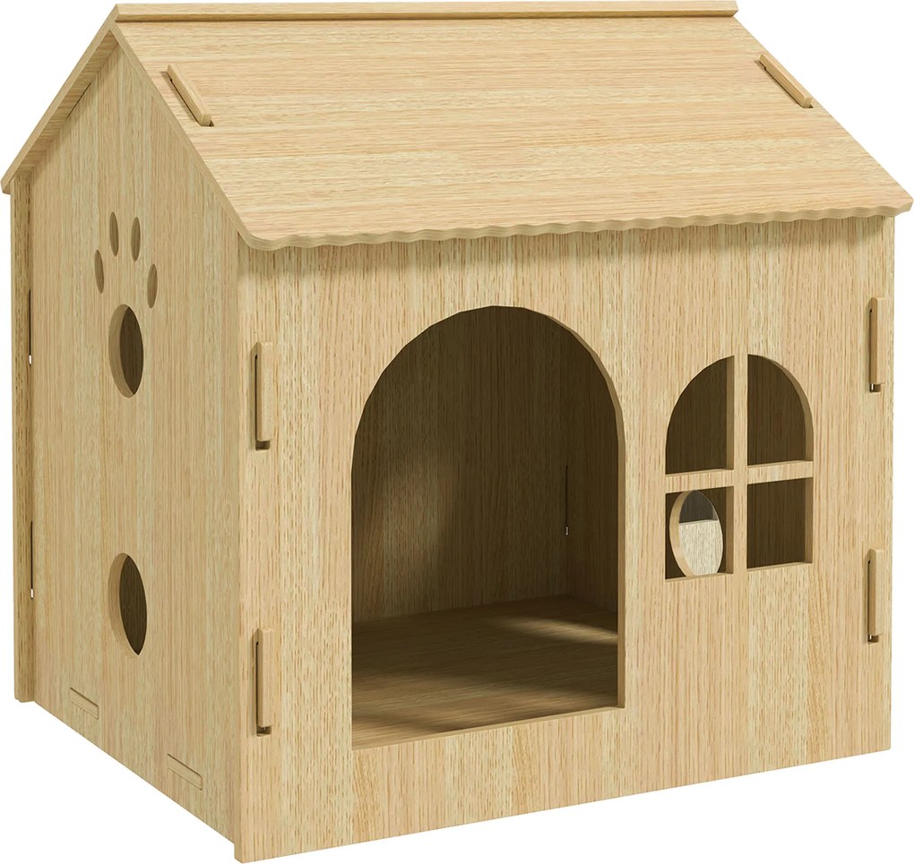 PawHut Domek / Domek dla kota do użytku wewnątrz, uroczy design, 50 x 41 x 51 cm