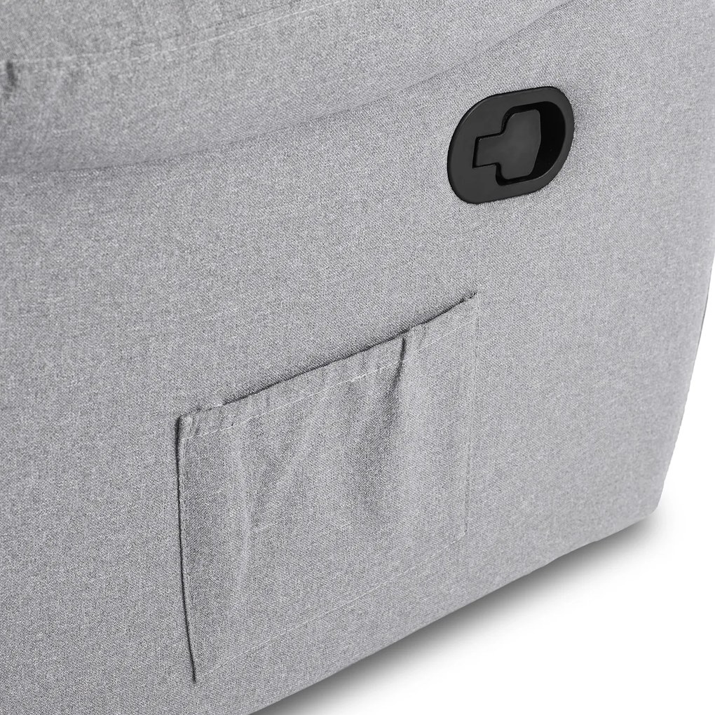 Fotel Masujący INTER 2 Rozkładany z Podnóżkiem Szary Nowoczesny