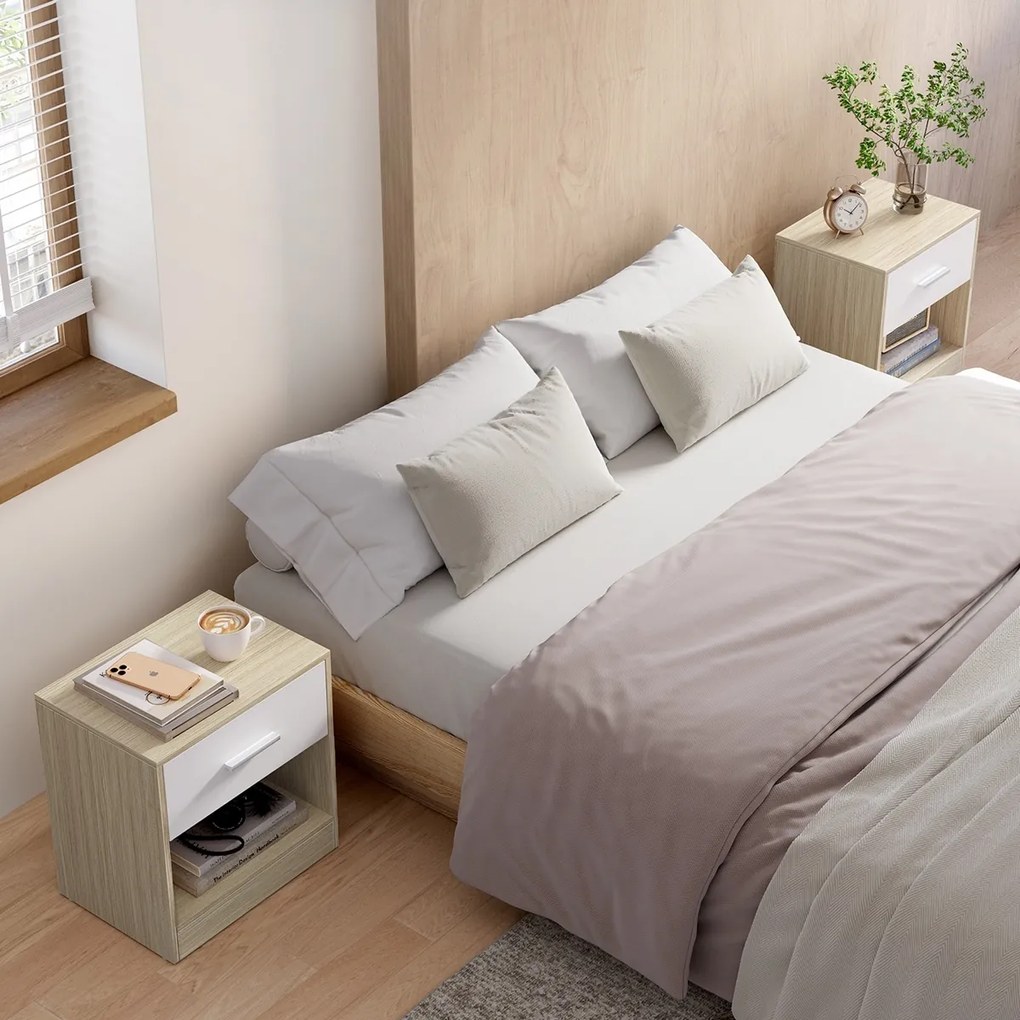 Zestaw szafek nocnych E1081, dąb, 2 szt.