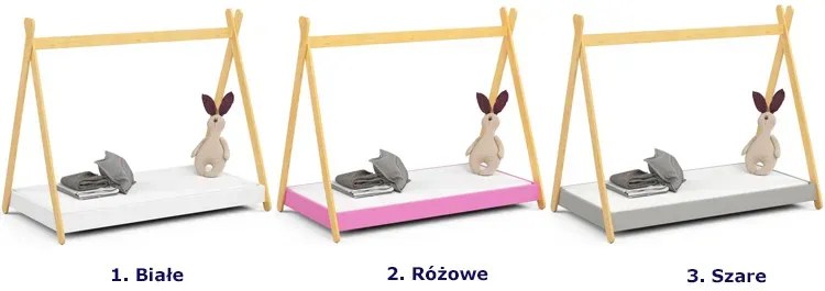 Białe łóżko dziecięce namiot tipi - Welma 3X 80x160