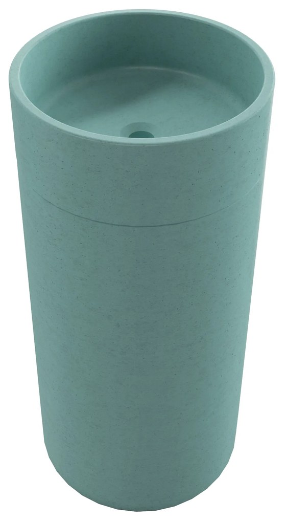 Umywalka betonowa wolostojąca bez otworu na baterię DELIS | Różne kolory : Kolor - Turkusowy, Podłączenie syfonu - Do ściany