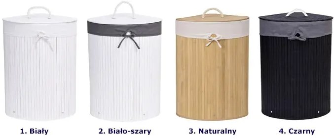 Biało-szary narożny kosz na pranie E6-F54