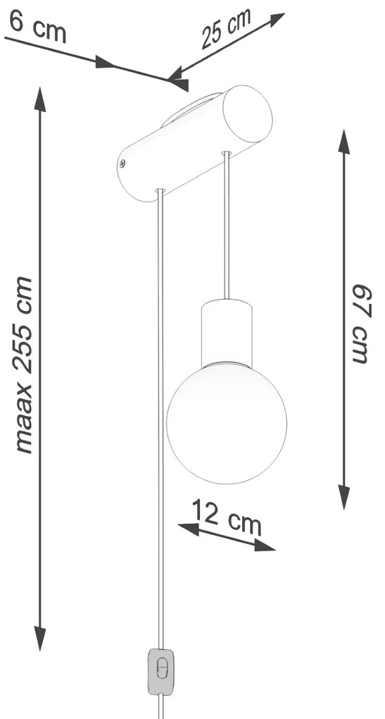 Kinkiet NIMBI G9 z włącznikiem SOLLUX LIGHTING