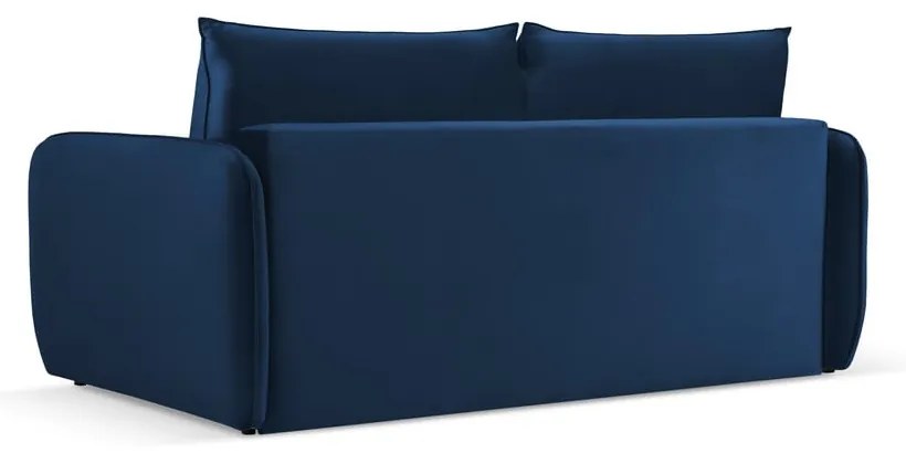 Ciemnoniebieska aksamitna rozkładana sofa 194 cm Vienna – Cosmopolitan Design