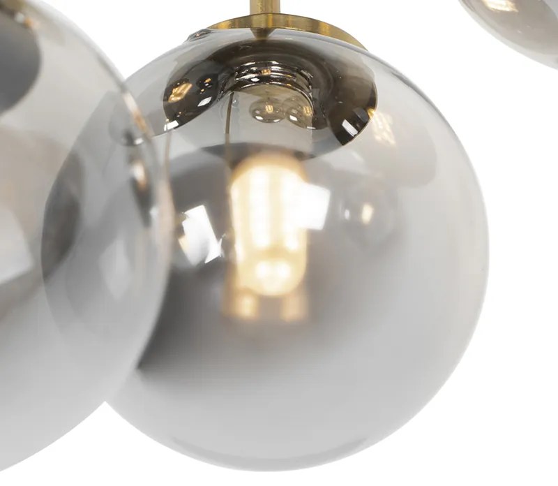Inteligentna lampa sufitowa złota z przydymionym szkłem 9-punktowa z 9 żarówkami Wifi G9 - Athens Nowoczesny Oswietlenie wewnetrzne
