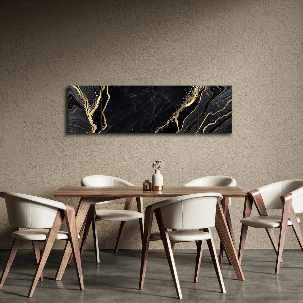 Obraz złotej abstrakcji (170x50 cm)
