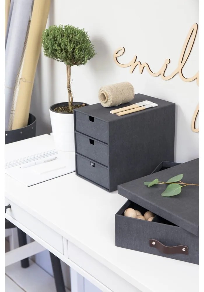 Kartonowy organizer z szufladką Ingrid Canvas Paper Laminate – Bigso