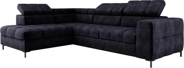 Narożnik PABLOS układ L strona Lewa w tkaninie CLOUD 79 regulowane zagłówki z funkcją spania