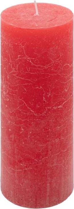 Zestaw świec rustykalnych, 20 cm, Ø 7,5 cm, czerwony, 4 szt.