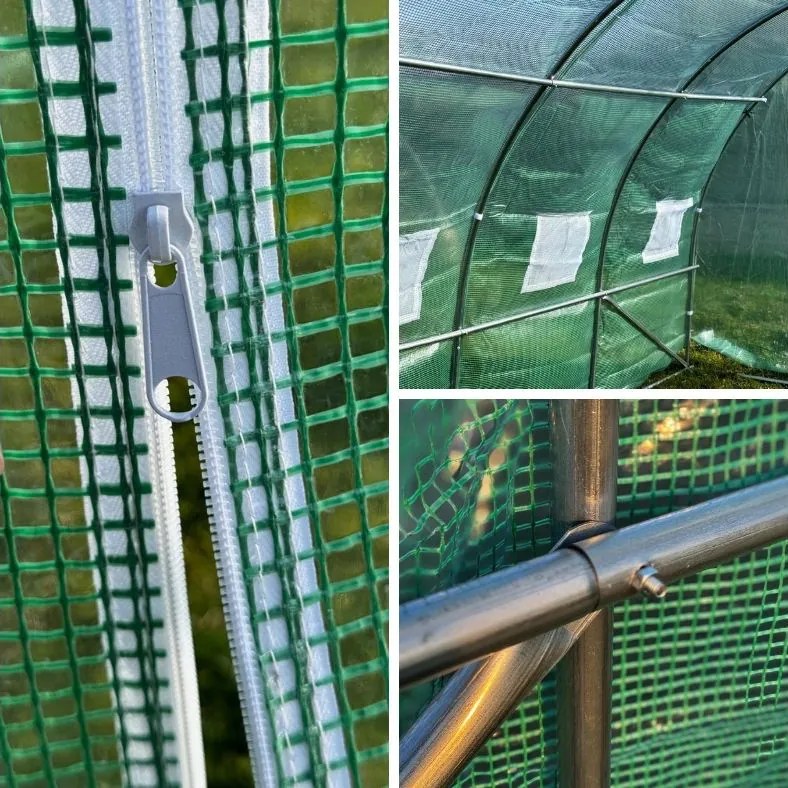 Tunel foliowy ogrodowy GHT-600300 - szklarnia ogrodowa z oknami, 6x3 m, 18 m2