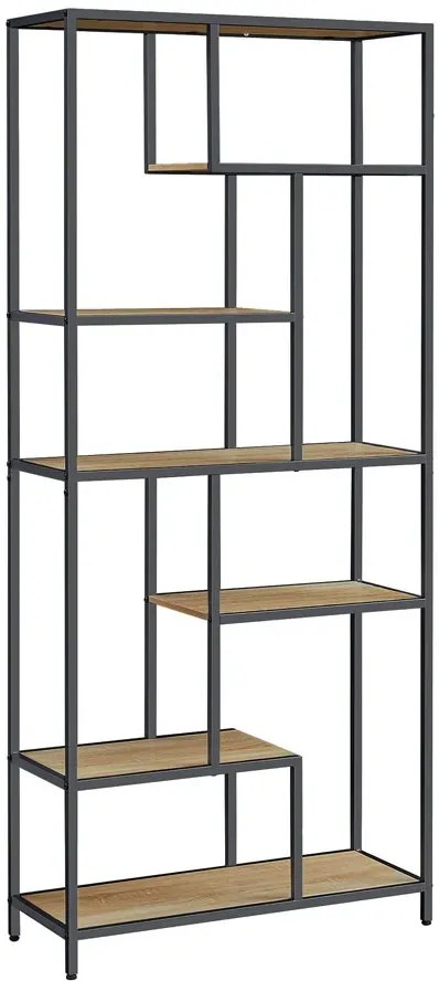 Designerski regał drewno metal dąb sonoma R0-R22