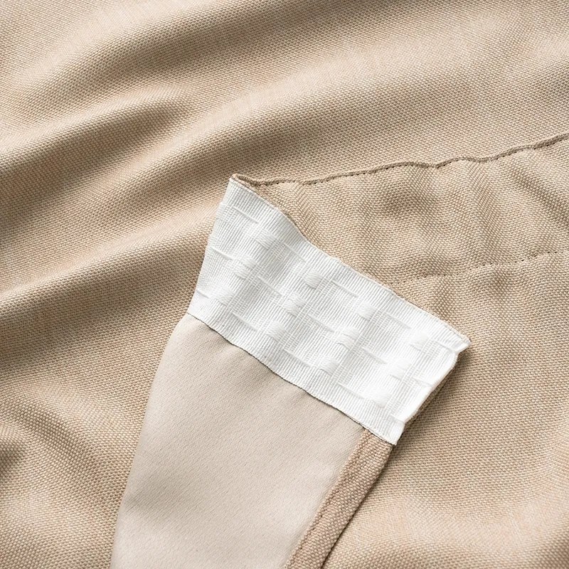 Zasłona Blackout kremowa 140x250 Calis zaciemniająca na taśmie