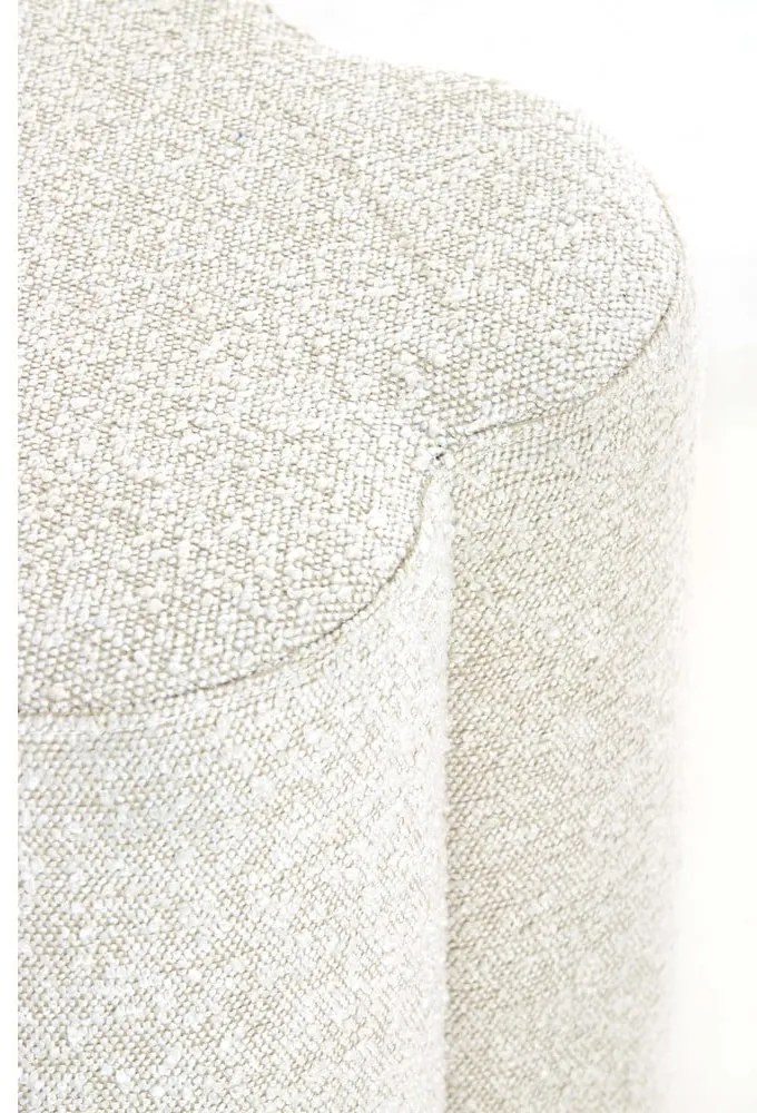 Kremowy puf z materiału bouclé Nalani – Light &amp; Living
