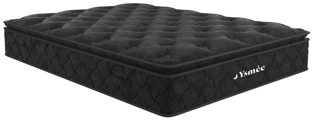 Materac ze sprężynami kieszeniowymi ze zintegrowaną nakładką na materac - BLACK DREAM marki YSMÉE - 160 × 200 cm