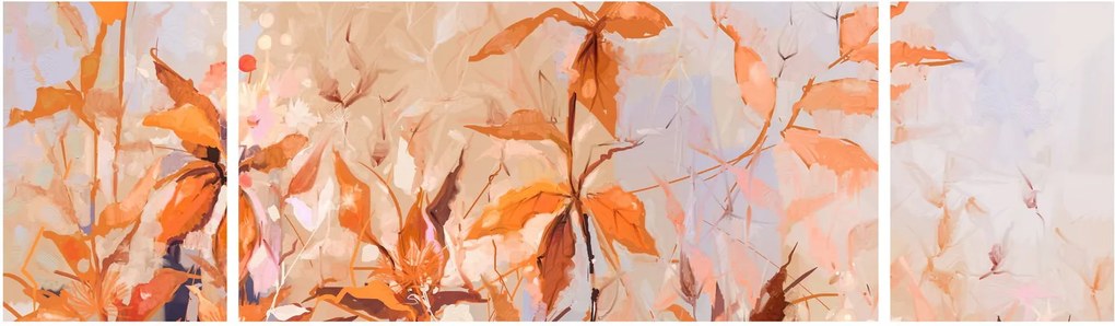 Obraz - Malowane kwiaty (170x50 cm)
