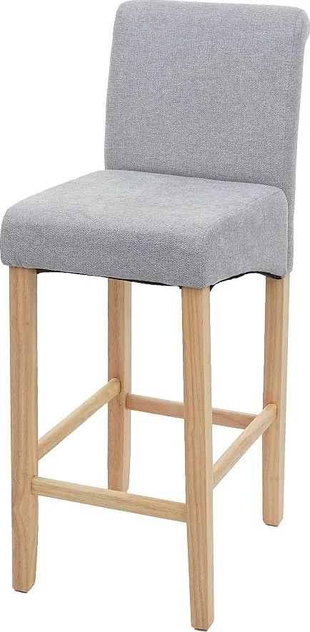 Stołek barowy MCW-C33,  jasnoszary, jasne nogi, tkanina/tekstylia