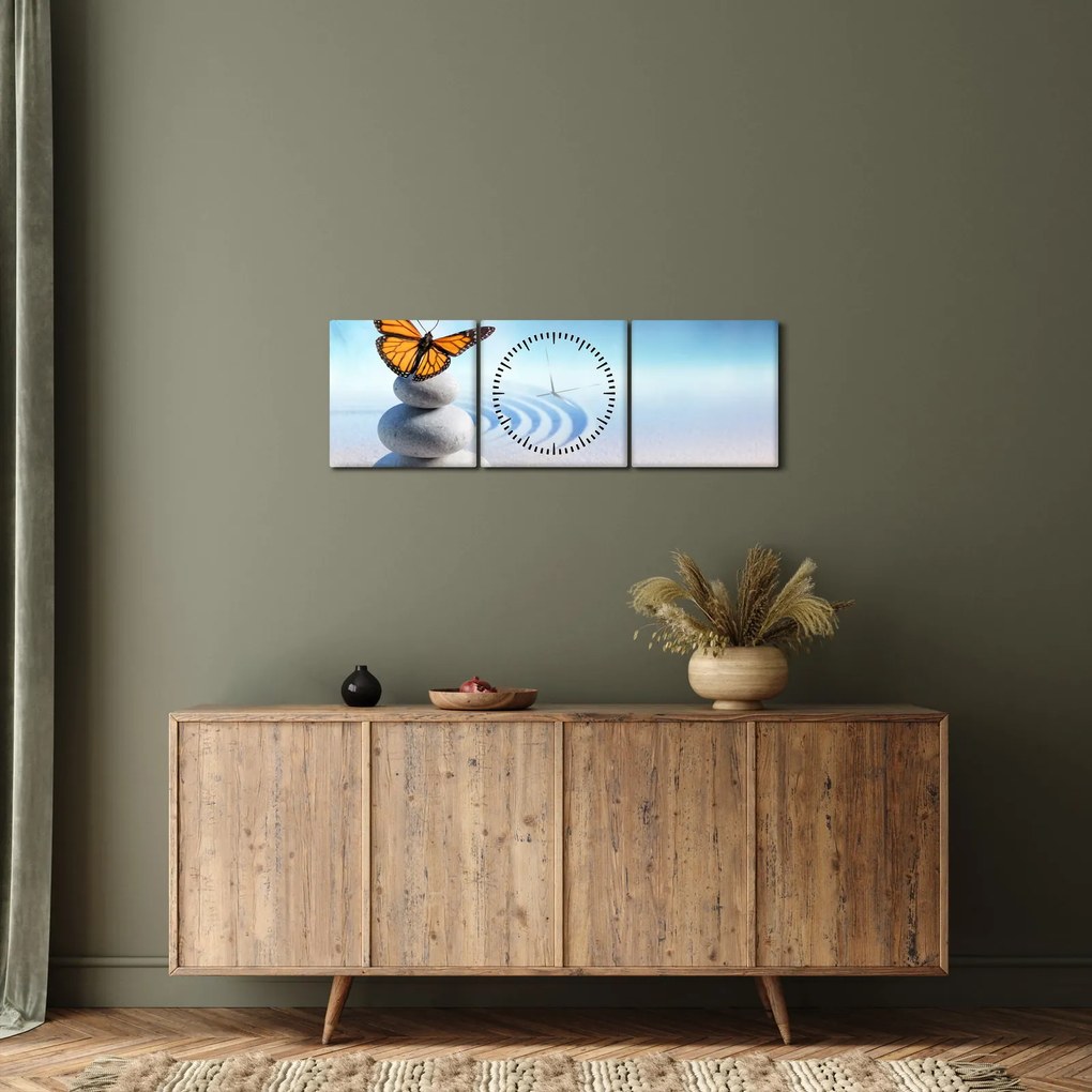 Obraz - Ogród zen (z zegarem) (90x30 cm)