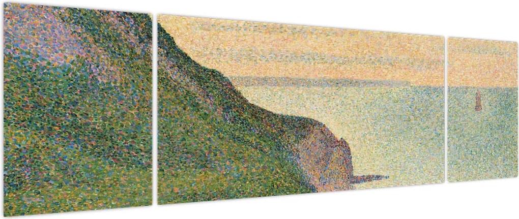 Obraz - Georges Seurat, Seascape at Port-en-Bessin, Normandy, reprodukcje (170x50 cm)