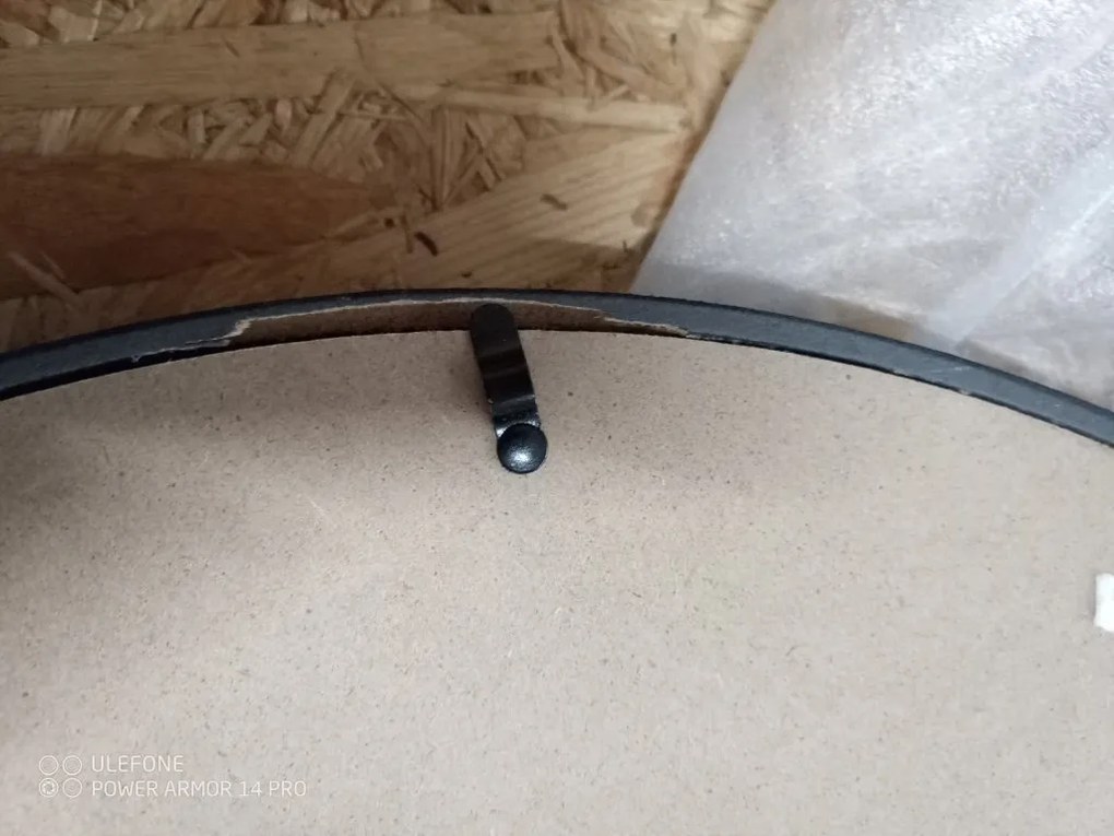 PROMOCJA Czarny okrągły lustro ze skórzaną rączką NAHAD Ø50 cm II jakość