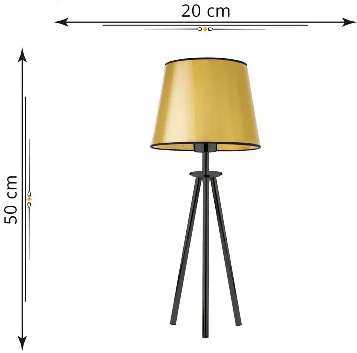 Złota lampka nocna z abażurem - 5X EX925 N3-G49