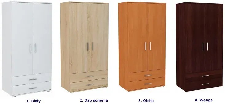 Skandynawska szafa z drążkiem i półkami dąb sonoma - Foni 3X