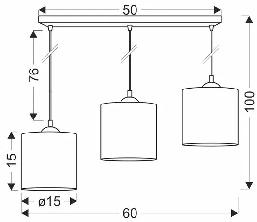 Potrójna lampa wisząca na listwie - 7X V176 G2-P67