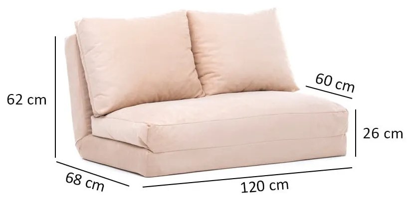 Kremowa rozkładana sofa 120 cm Taida – Balcab Home