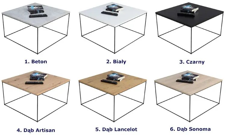 Minimalistyczny stolik kawowy z białym blatem  - Welos 4X