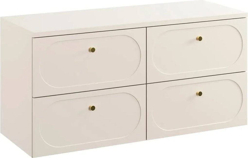 Zestaw szafek pod umywalki nablatowe DONNA SAND 120cm beż piaskowy z blatem COMAD