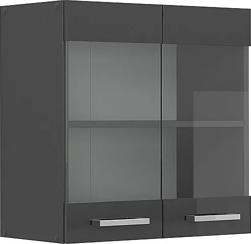 Szklana szafka kuchenna antracyt wysoki połysk 60x31x60 r-line