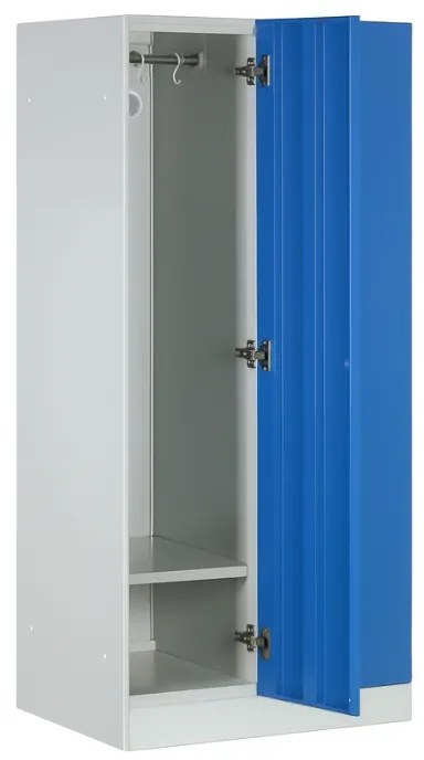 Szafka ubraniowa obniżona, 2-drzwiowa, 1500 x 600 x 500 mm, demontaż, zamek cylindryczny, drzwi zielone