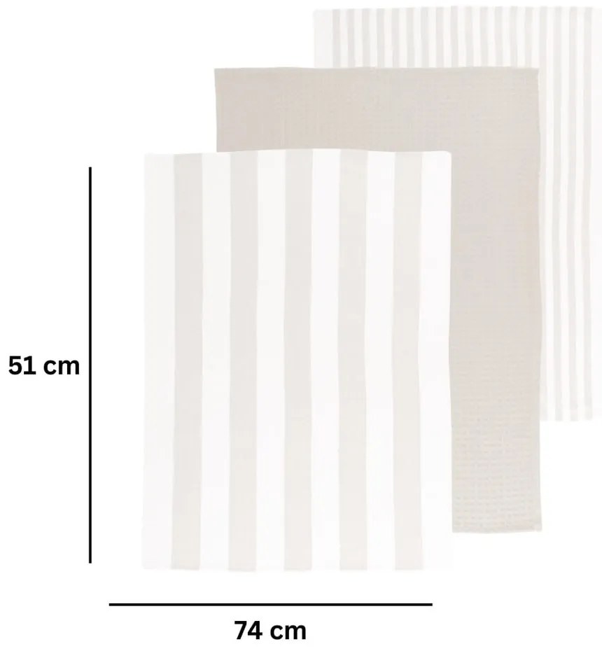 Bawełniane ścierki zestaw 3 szt. 51x74 cm Marra – Tiseco Home Studio