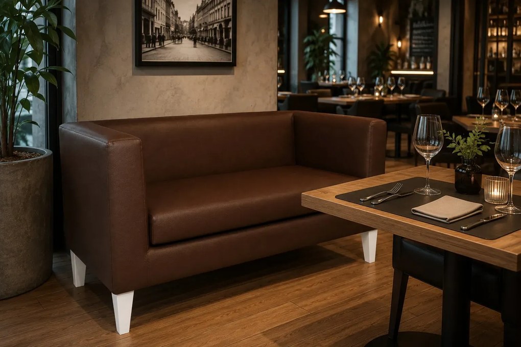 Sofa Monaco : Kolor nogi - Biała, Kolor tkaniny - EKO-SKÓRA - 3D, Typ tkaniny - Eko-skóra , Wysokość nogi - 20 cm