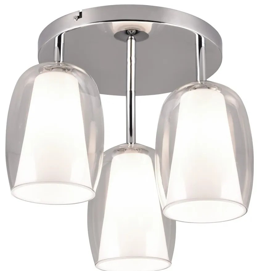 Lampa sufitowa w kolorze srebra ze szklanym kloszem ø 14 cm Barret – Trio Select