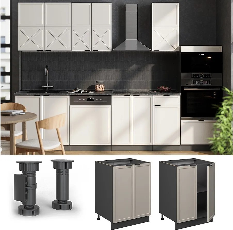 Szafki kuchenne greybeige 60x51.6x82 fame-line