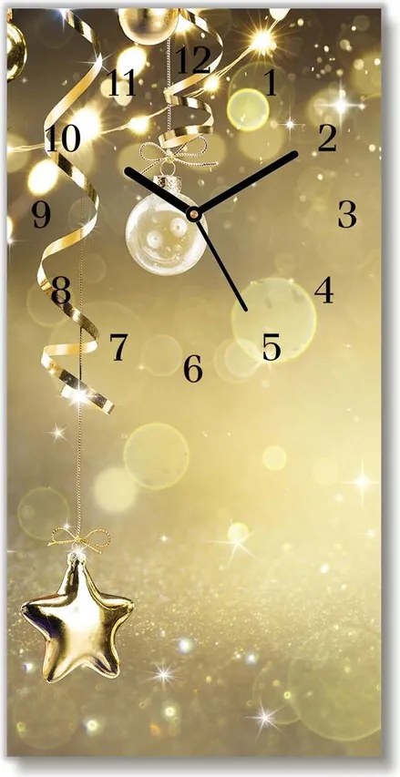 Zegar ścienny Złote Bombki Święta Dekoracje