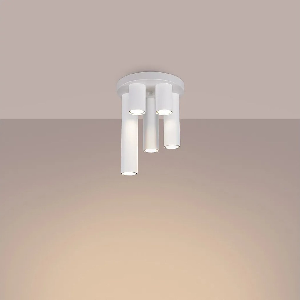 Lampa sufitowa nowoczesny Toris, stal - 5 źródło światła 3000K - L.25 x H.33 cm - biały