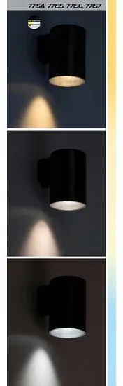 Rabalux 77157 zewnętrzna oprawa ścienna LED Urfa,18W, IP65, czarna, 16 cm