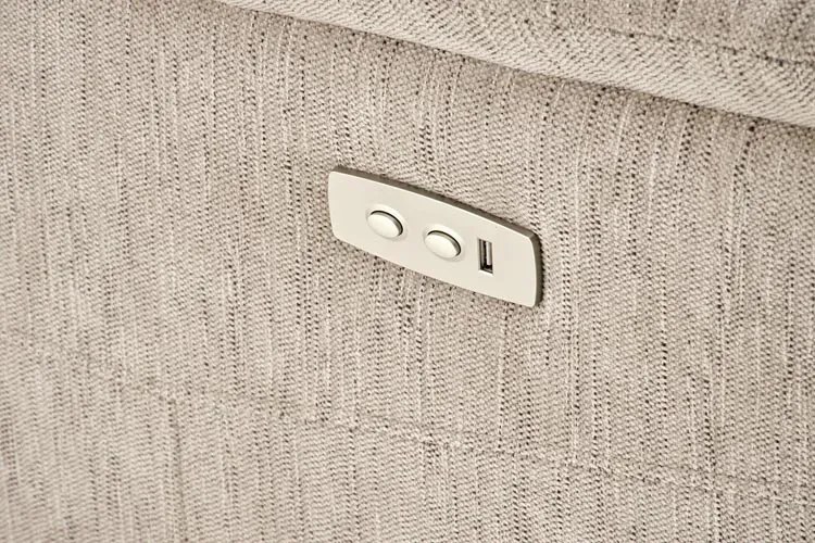 Beżowy fotel z funkcją elektrycznego rozkładania D8-C28