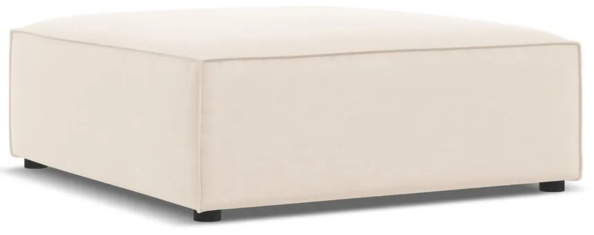 Beżowy aksamitny podnóżek Jodie – Micadoni Home